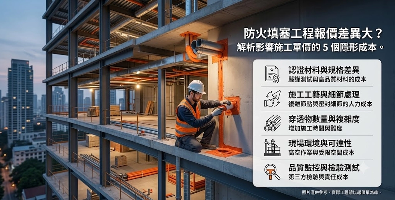 防火填塞工程報價差異大？解析影響施工單價的 5 個隱形成本。